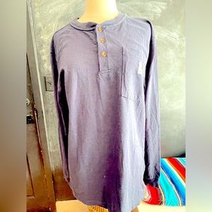Carhartt LOOSE FIT LONG-SLEEVE POCKET HENLEY T-SHIRT Navy Blue